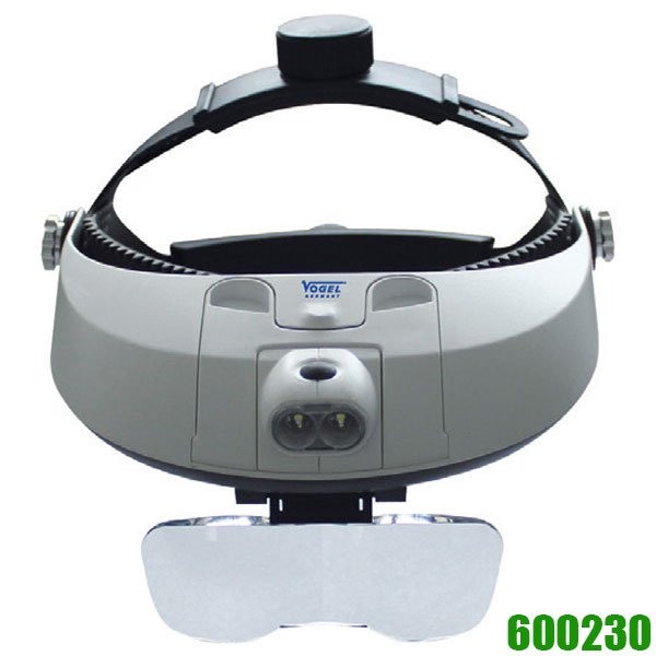 Kính lúp đội đầu có đèn LED 600230, chiếu sáng tiêu bản, 5 tròng Vogel Germany Kính lúp đội đầu có đèn LED 5 tròng, 600230 Vogel Germany