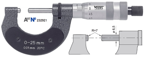 232912 Series Panme cơ đo ngoài 0-50mm, độ chính xác 0.01mm, sx tại Đức
