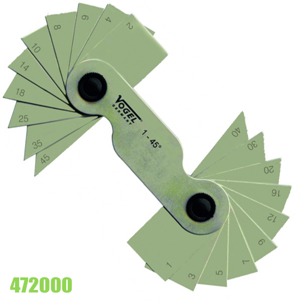 Bộ dưỡng đo góc chuẩn 1-45°, 20 lá, Vogel Germany 472000 Bộ dưỡng đo góc chuẩn 1 - 45°, 20 lá, Vogel Germany 472000