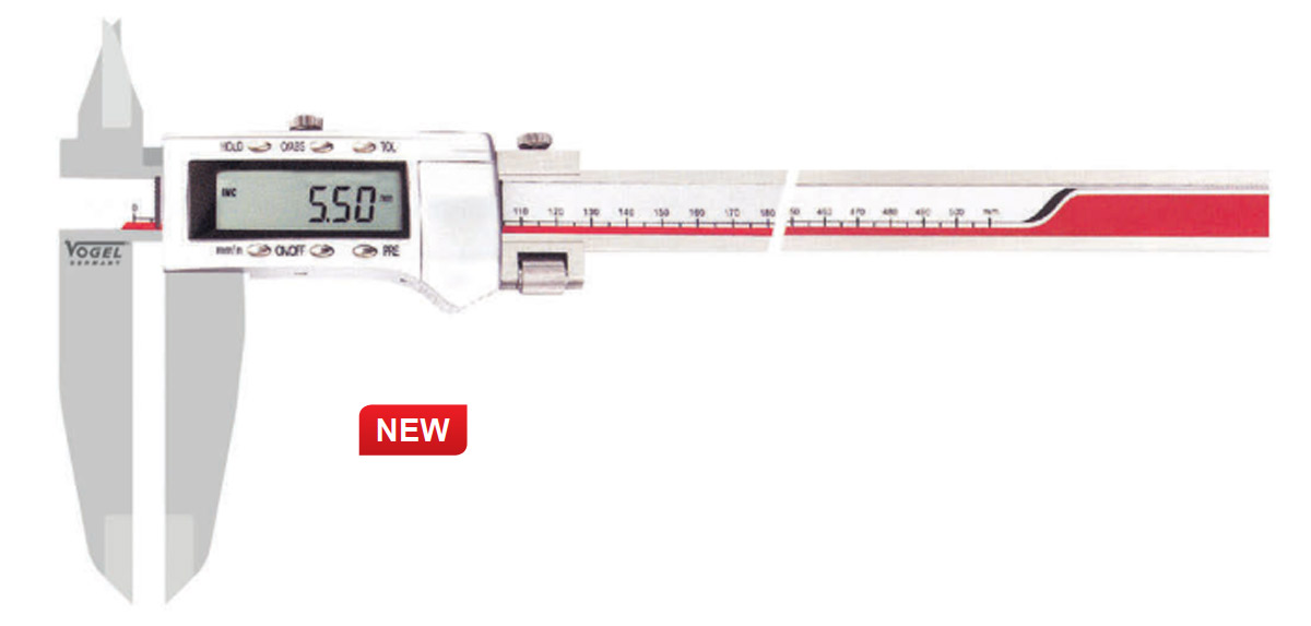 Thước cặp điện tử inox 20206, ngàm lớn chuẩn DIN 862