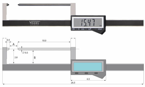 Thước cặp điện tử đo đĩa phanh 80mm, IP54, Vogel Germany 206022 Thước cặp điện tử đo đĩa phanh 80mm, IP54, Vogel Germany 206022